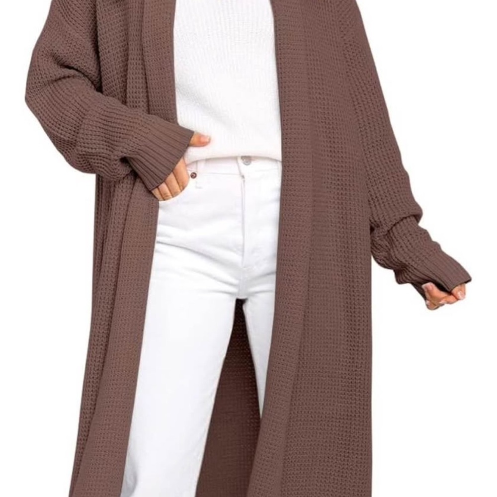 Women's Brown Knit Sweater Cardigan